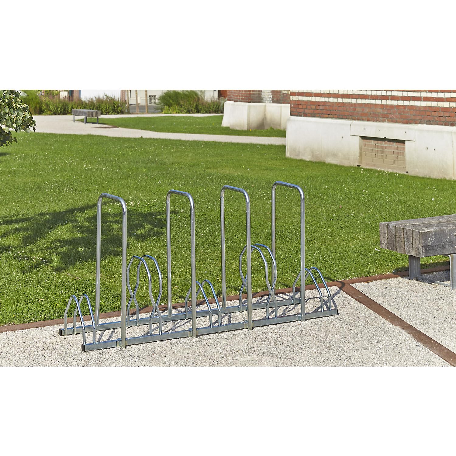 Mottez B129AR Râtelier pour 5 vélos sur 2 niveaux avec arceaux