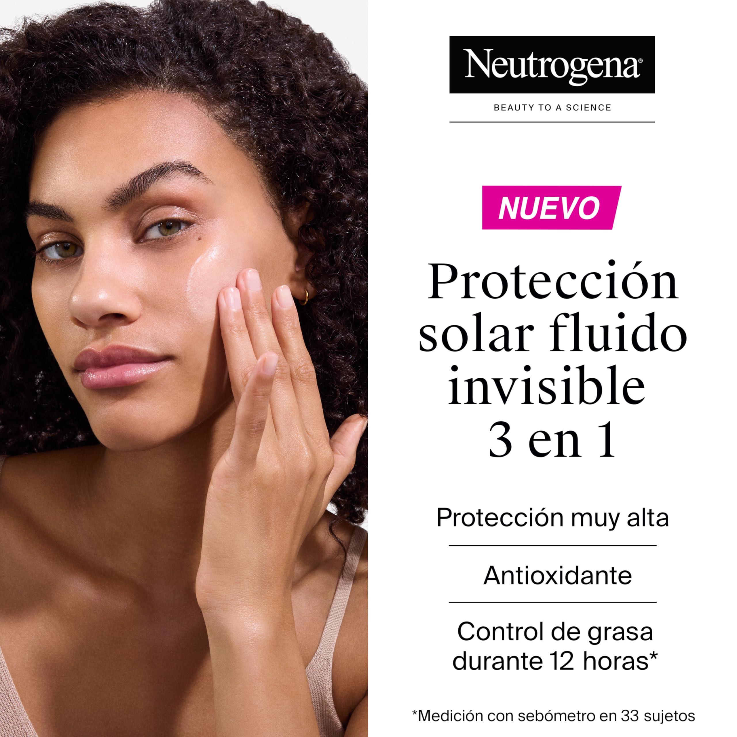 Neutrogena Ultra Sheer Solar Fluido Invisible Oil Control SPF50+ (50ml), protector solar facial 50+ de amplio espectro, crema de sol para piel grasa/con tendencia al acné, ligera y resistente al agua