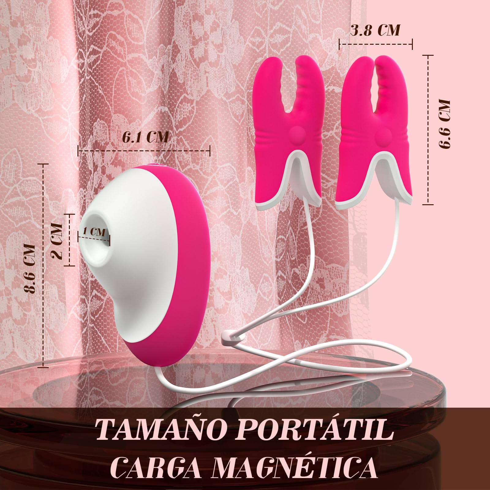 Vibrador Pinzas para Pezones Estimulador Succionador de Clítoris Vagina Femenino, Vibradorador Mujer Juguetes Eróticos para Pareja Sexuales, Sexo Consoladores Sex Toys Vibradores con Vibración Toy