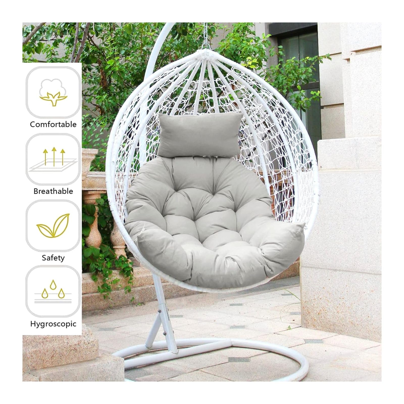 Hängesessel Kissen für Garten Waschbare Polster für Schaukelstuhl Bequeme Sitzauflage Violett Ideal für Innen- und Außenbereich Stuhlauflage für Entspannung