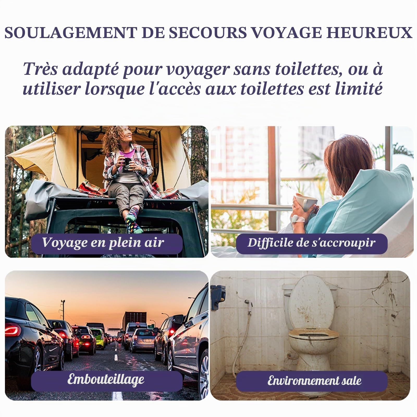 Lot de 30 Urinaux Féminins en Papier Portable, Urinoir Femme pour Pisser Debout, Dispositif Hygiénique de Pipi Debout en Randonnée, Camping & Voyage
