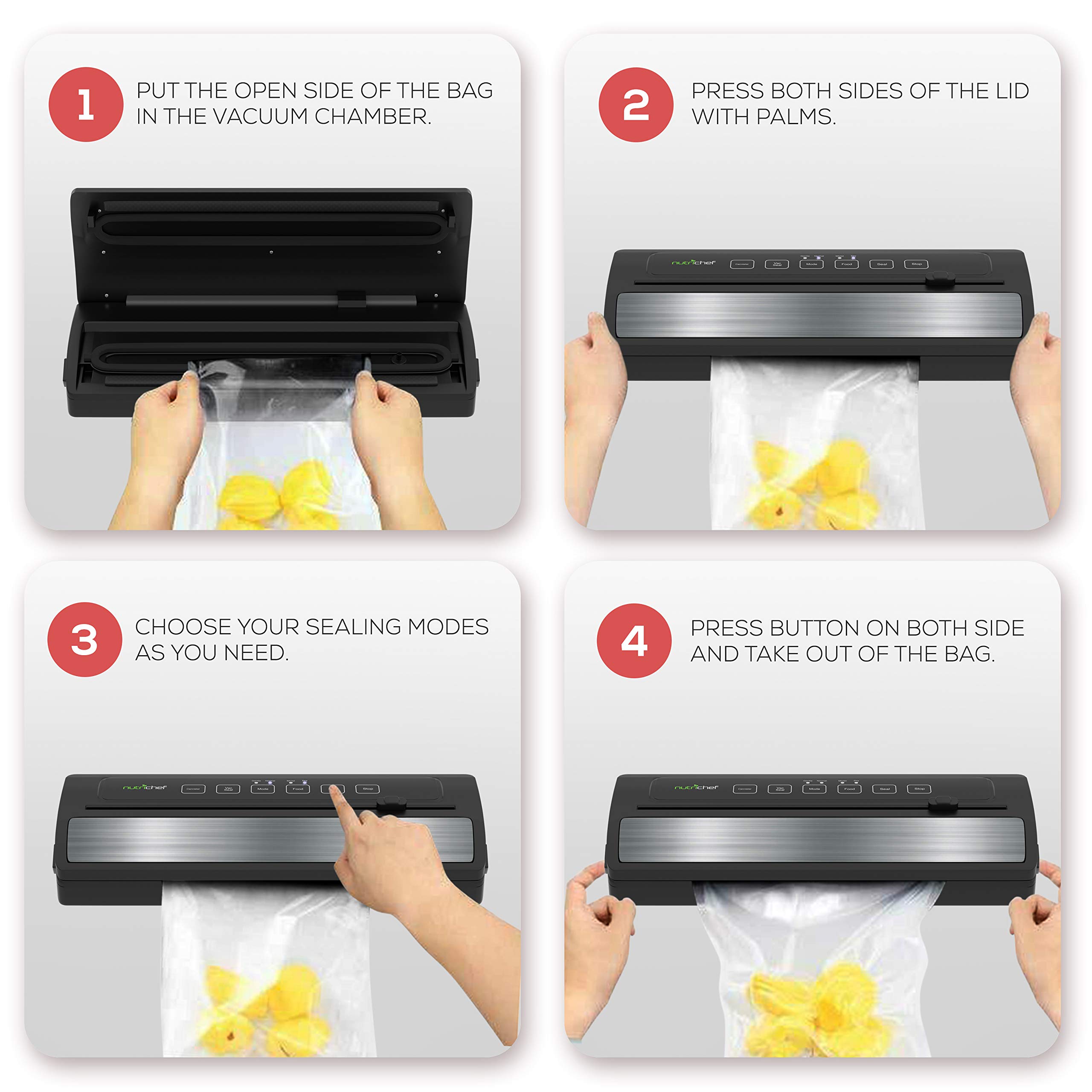 nutrichef vacuum sealer pkvs25bk