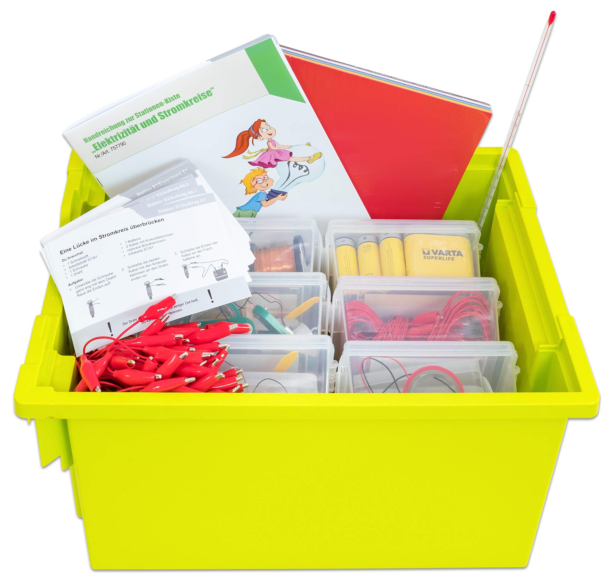 Betzold 757790 - Caja de estaciones Electricidad y circuitos Experimentos con electricidad, física