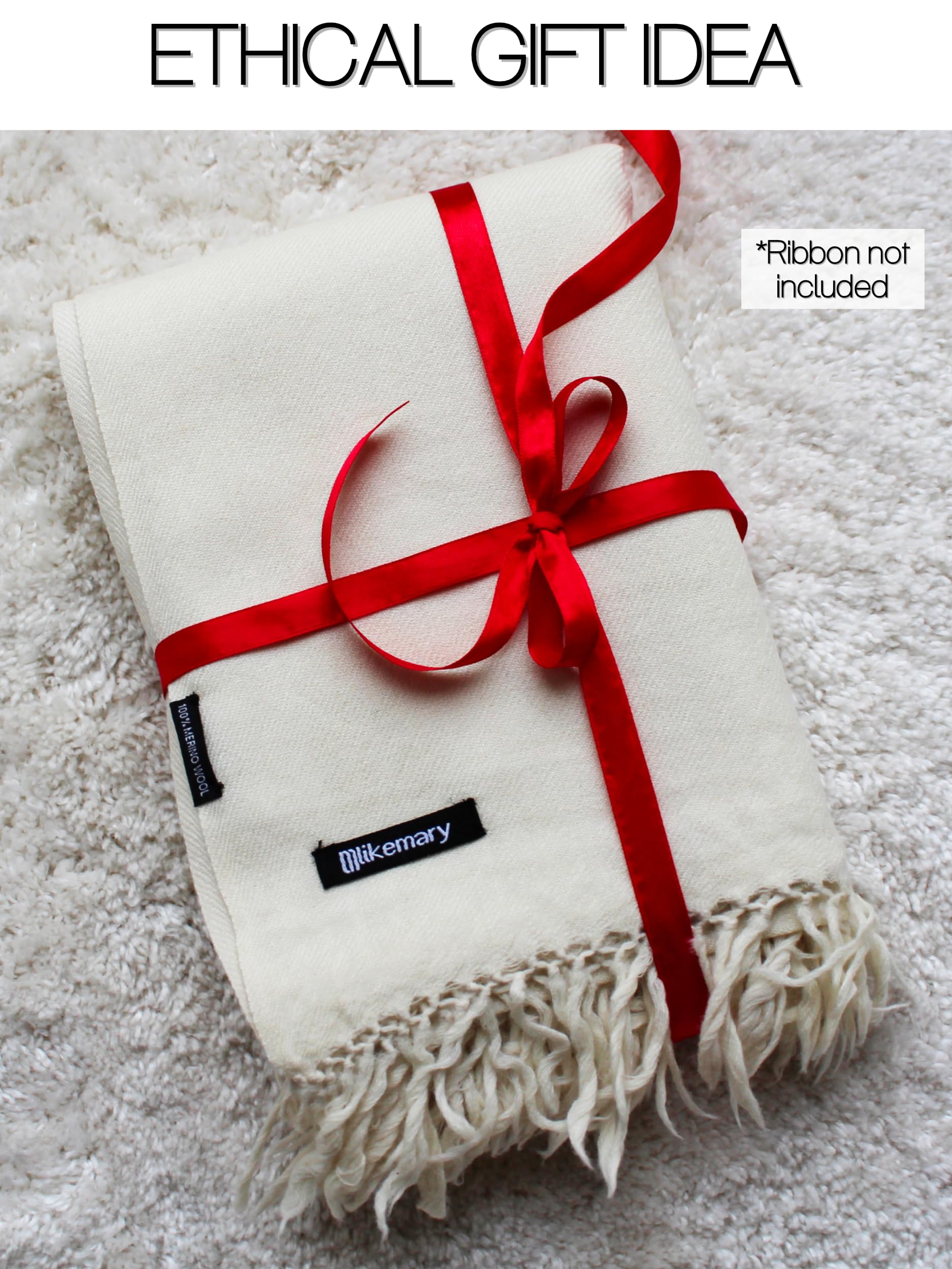 likemary Bufanda Mujer Invierno - Pashmina Mantón de Lana Merina - Chal Fular Extra Grande - Tejida a Mano - Regalo para Mujer Comercio Justo