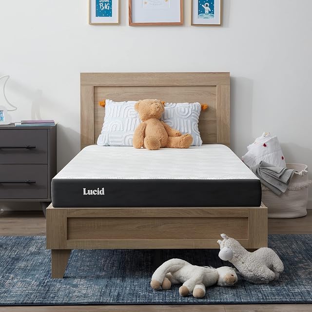LUCID 13 cm Memory Foam Low Profile Mattress - Cooling Gel Infusion - Bamboo Charcoal Base - Breathable Cover, 90 x 200 cm