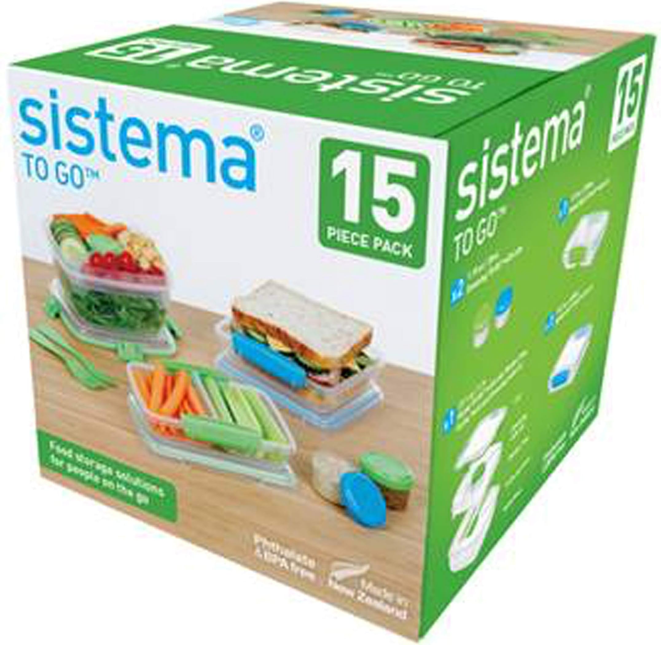 Sistema 1013ZS to Go 15-Piece Food Storage Container Set, Plastic