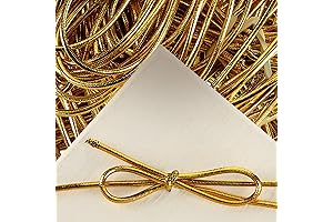 Jutom Stretch Loops, 100 Pre-Tied Metallic Ornaments Strings