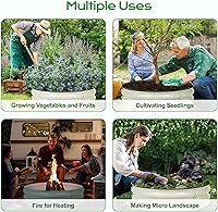 Vista 6 de Aoodor Paquete de 2 camas de jardín elevadas de metal de 9 pulgadas de alto y 30 pulgadas, jardinera para exteriores y kit de jardín elevado