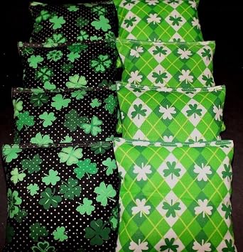 BackYardGamesUSA St Patrick Cornhole Bean Bags 8 Regulation Bags Lucky Irish Party Game
