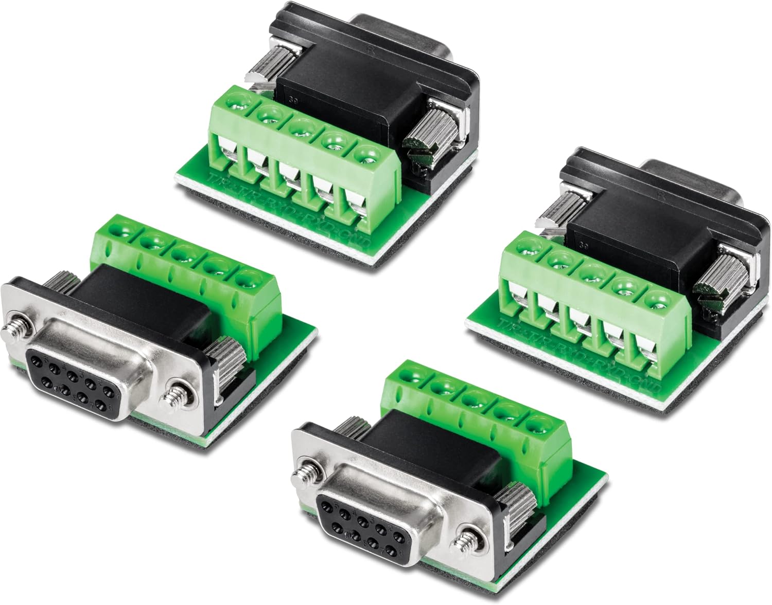 TRENDnet RS232 to RS422 RS485 Converter Adapter (4- Pack), Serial Port Data Converter, Black, TI-S400
