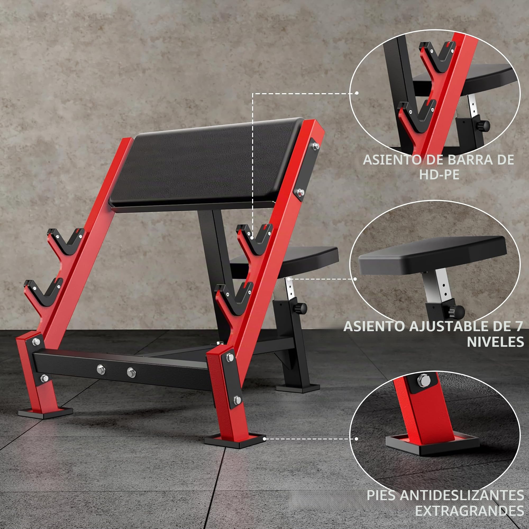 Banco y máquina de entrenamiento para bíceps, tríceps y tríceps ajustables, para gimnasio en casa