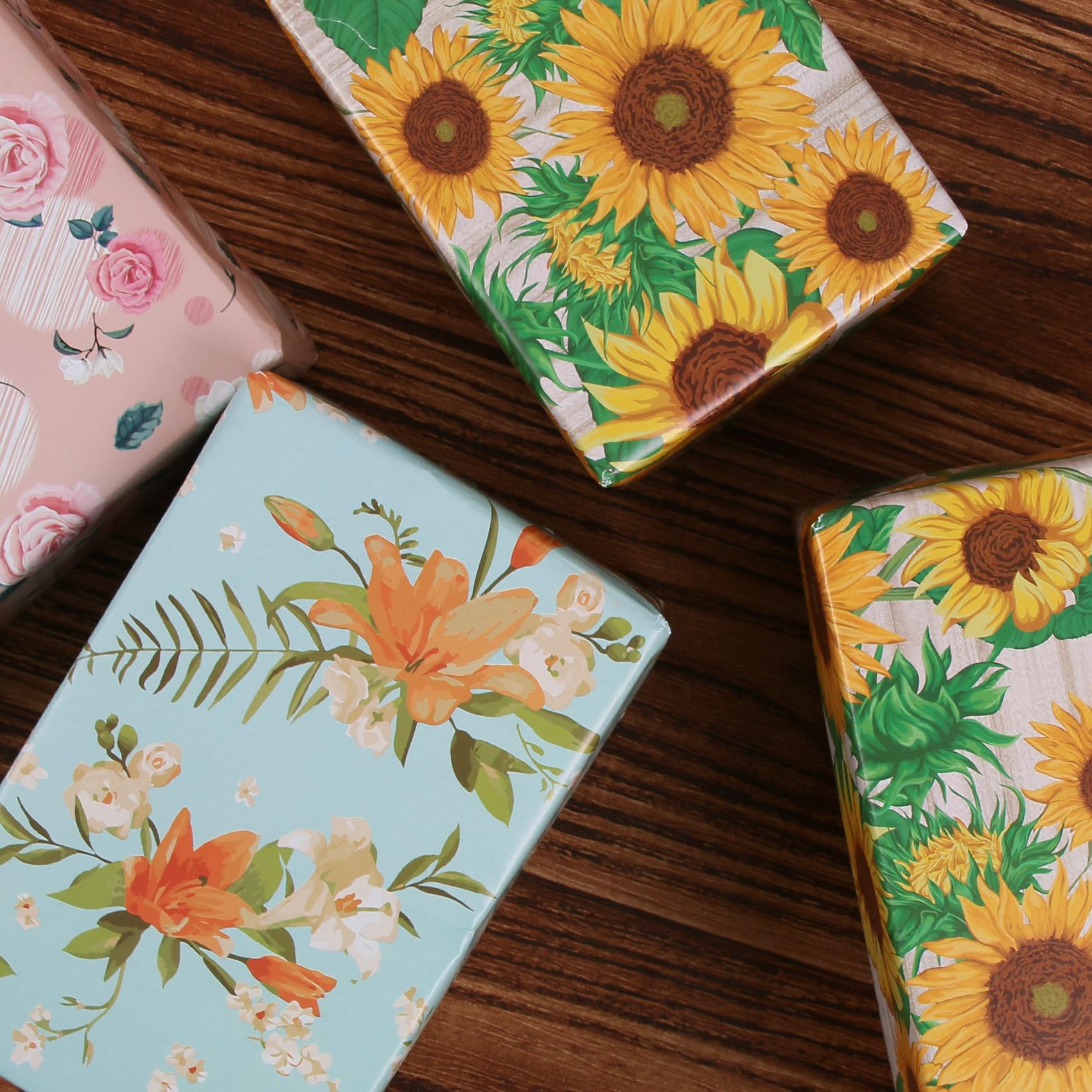 Aimyoo Floral Wrapping Paper Bundle 3 Rolls, 17 In X 16ft - View #12