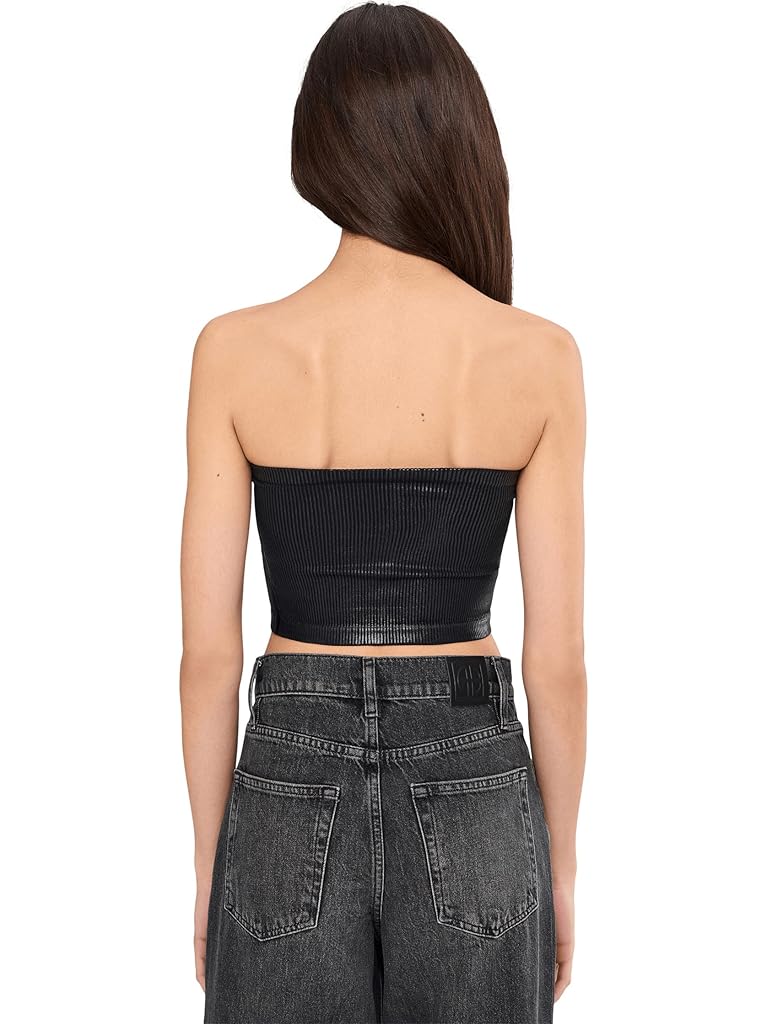 Black Free People Amelia Foil Bandeau