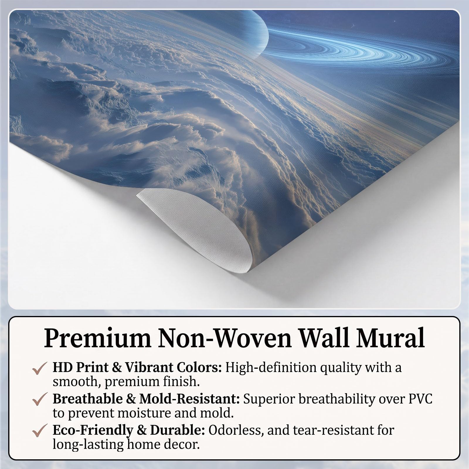 Universum Clokenmeer Interstellar Planet Fototapeta XXL, szer. 350 x wys. 256 cm – kosmos Sci-Fi, tapeta ścienna, tapeta na flizelinie, ciemnoniebieska, tapeta ścienna, dekoracja ścienna do gabinetu