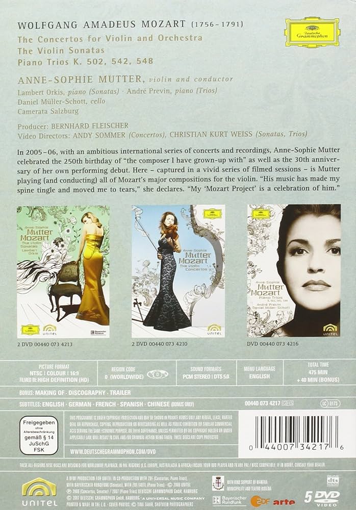 (未使用･未開封品)　Anne-Sophie Mutter Mozart: Concertos / Sonatas / Trios [DVD] [Import] sdt40b8 Amazon.co.jp: Mutter Mozart: Concertos / Sonatas / Trios