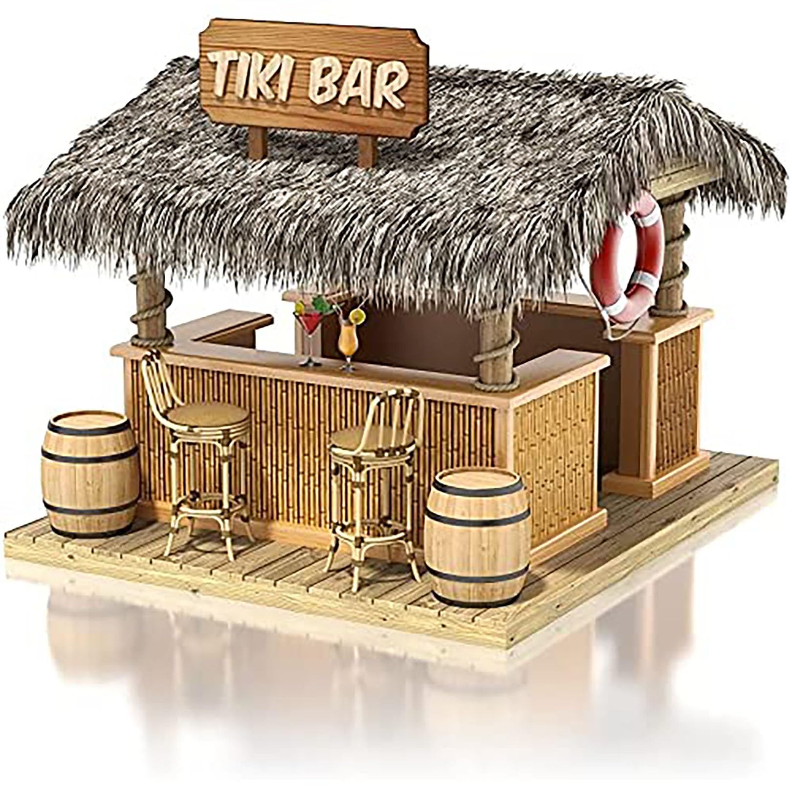 Tiki Bar słomkowa spódnica ze sztucznej słomy palmowej na patio i basen imprezy na plaży, dekoracje hawajskie, imprezy Luau, bar, dekoracja, tropikalny motyw imprezowy, niezbędnik