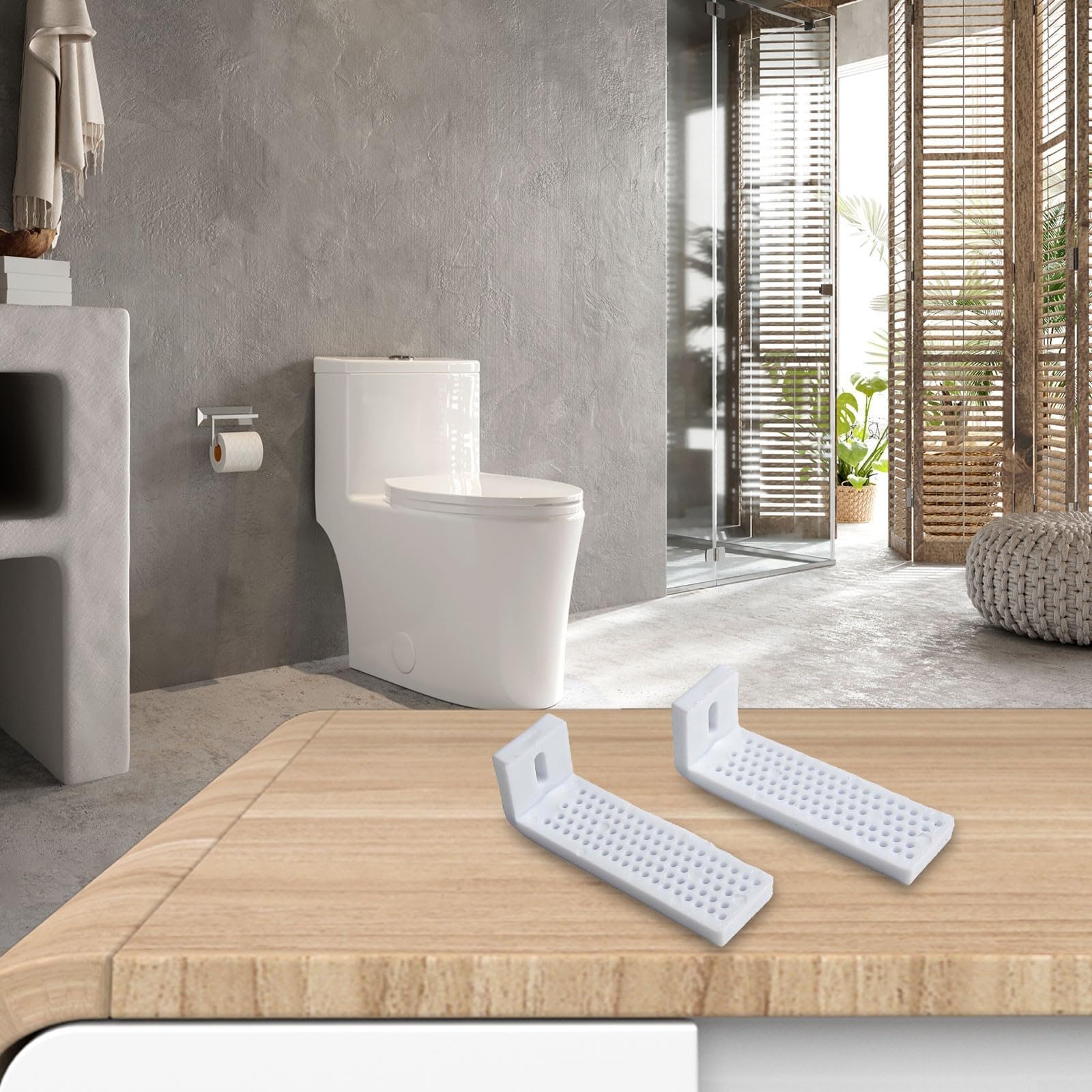 Kit di fissaggio a pavimento per bidet WC con viti di montaggio a L angolate per un'installazione stabile su superfici inclinate (L)