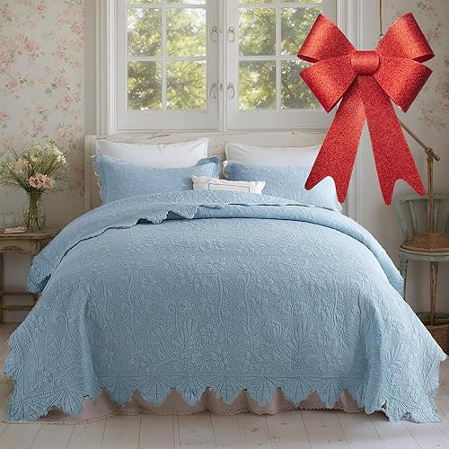 Miniatura 2 de Brandream Juego de edredón tamaño Queen de algodón morado juego de ropa de cama Matelasse de lujo para casa de campo juego de edredón ligero