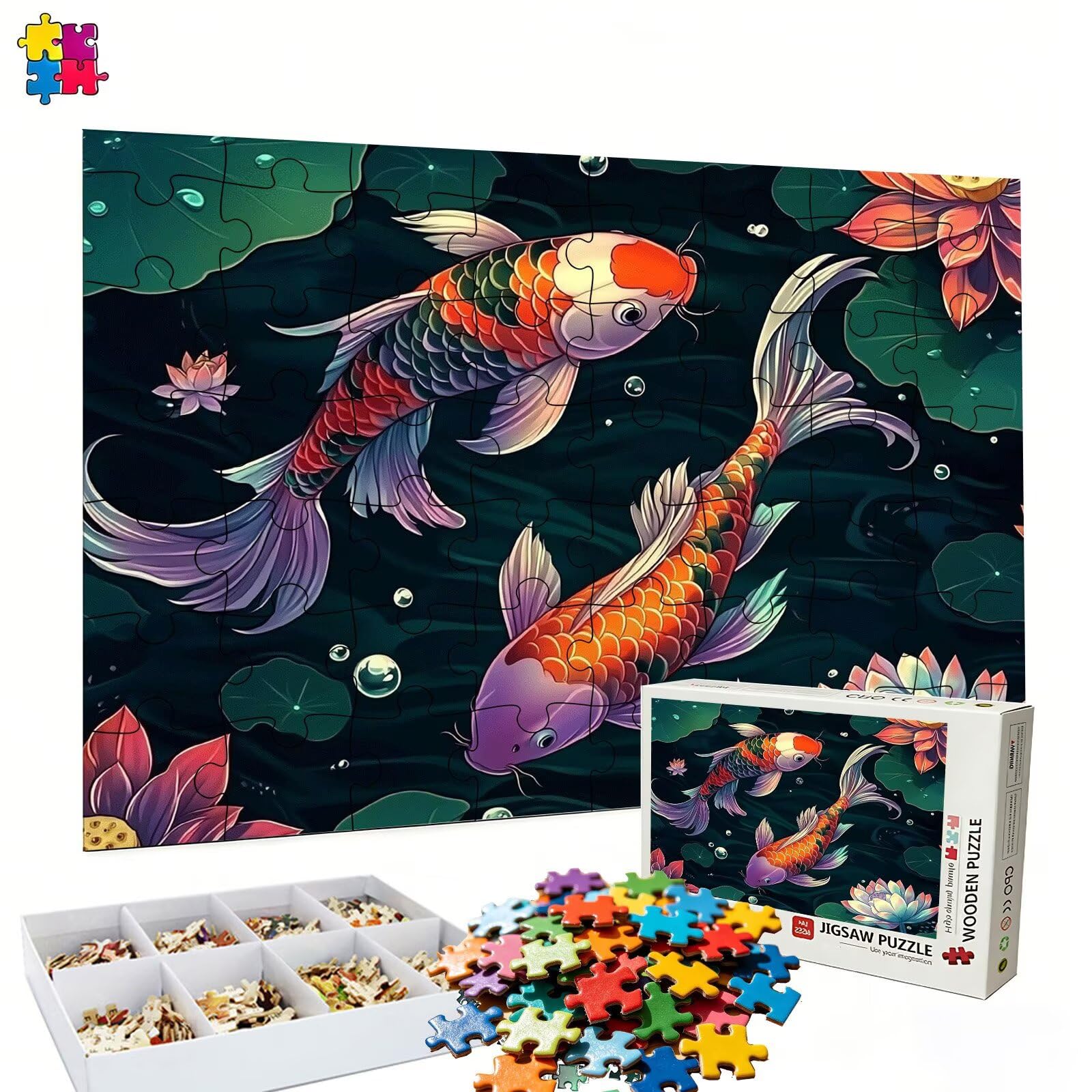 Puzzle 6000 elementów, ryba lotos puzzle 6000 elementów dla dorosłych i dzieci, premium artystyczna łamigłówka, 179,5x105,5 cm Klasyczna gra puzzli dla dorosłych, dekoracja domu, prezent dla mężczyzn