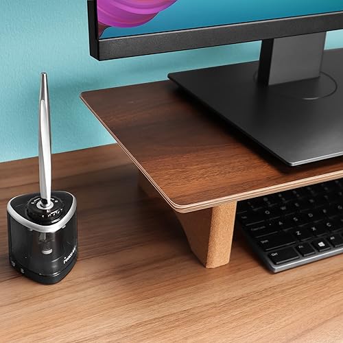 Miniatura 2 de Soporte para laptop de oficina, elevador de computadora de madera, elevador ergonómico para laptop para escritorio, soporte de madera compatible con