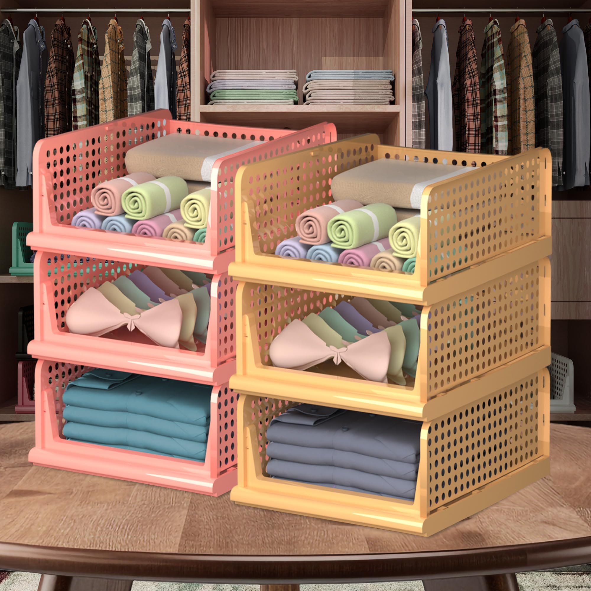 See full amazon price history chart for Kuber Industries (Pack of 6) Foldable Cupboard Organizer For Clothes - Stackable Organizer For Wardrobe - For Shirt | Pants | Jeans - Plastic Cupboard Dress Racks For Clothes Storage (Peach and Ivory) Kuber Industries (Pack of 6) Foldable Cupboard Organizer For Clothes - Stackable Organizer For Wardrobe - For Shirt | Pants | Jeans - Plastic Cupboard Dress Racks For Clothes Storage (Peach and Ivory) (B0CZXVVQFQ) Amazon Price History, Amazon Price Tracker