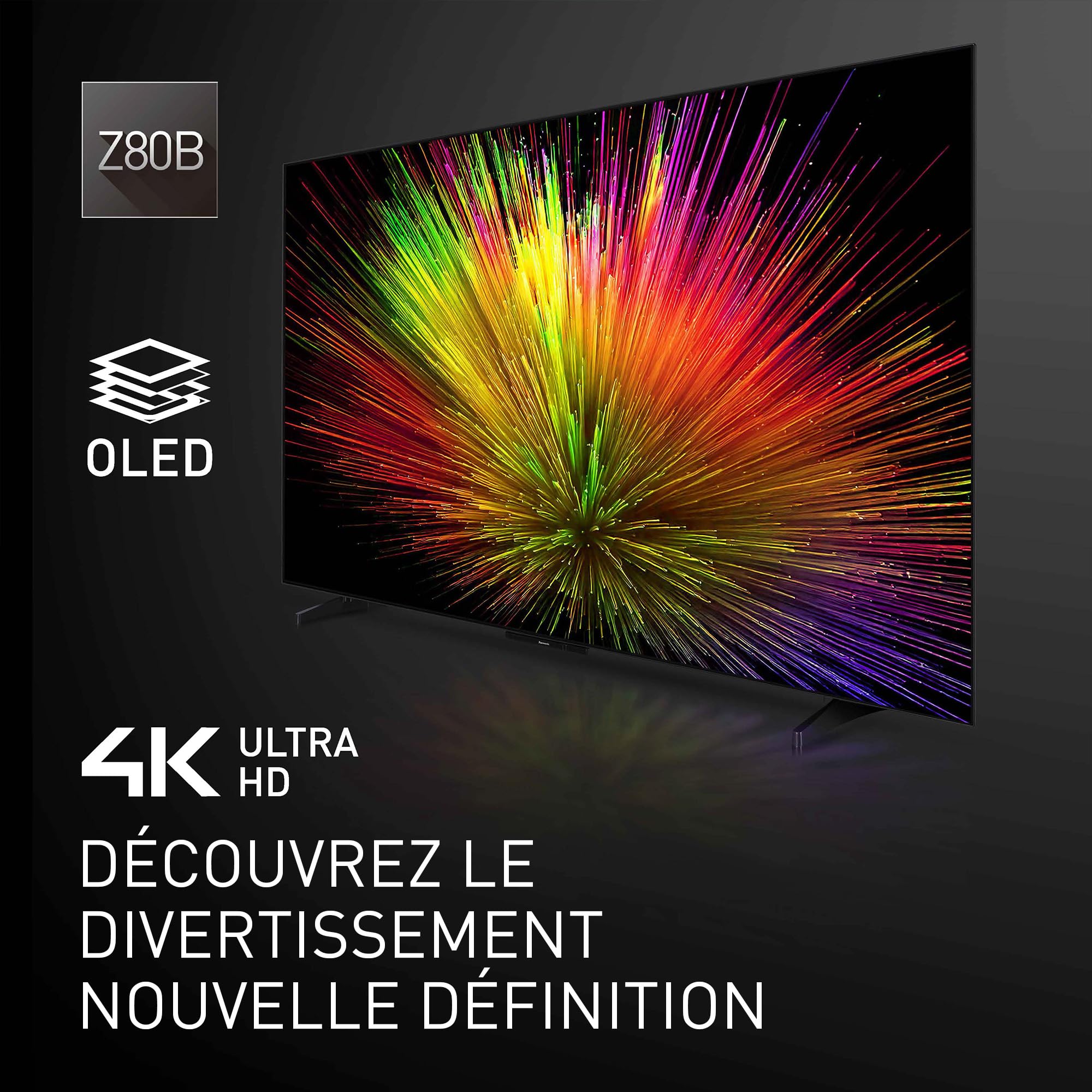 Panasonic Premium TV-55Z80BEZ, Série Z80B, 55 Pouces, 4K Ultra HD OLED Smart TV, 2025, Fire TV, Dolby Vision & Atmos, Mode Game Extreme, Support Alexa & Apple, Bluetooth, Noir