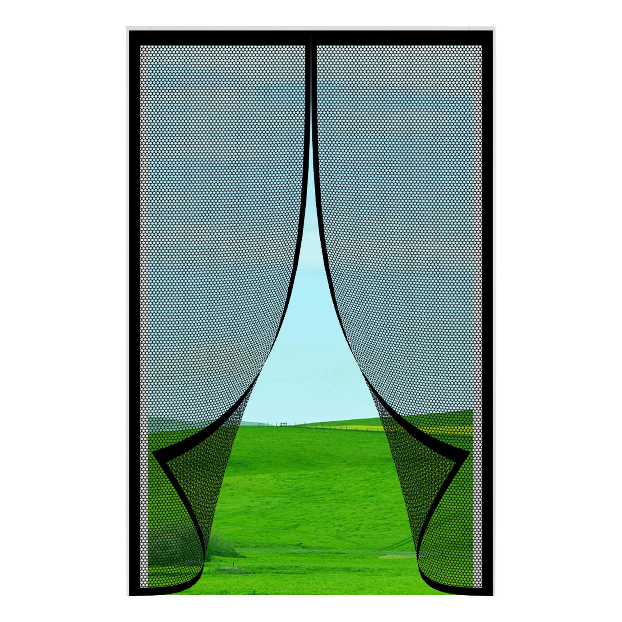 Moustiquaire magnétique pour porte fenêtre 86x207 cm rideau anti insecte noir
