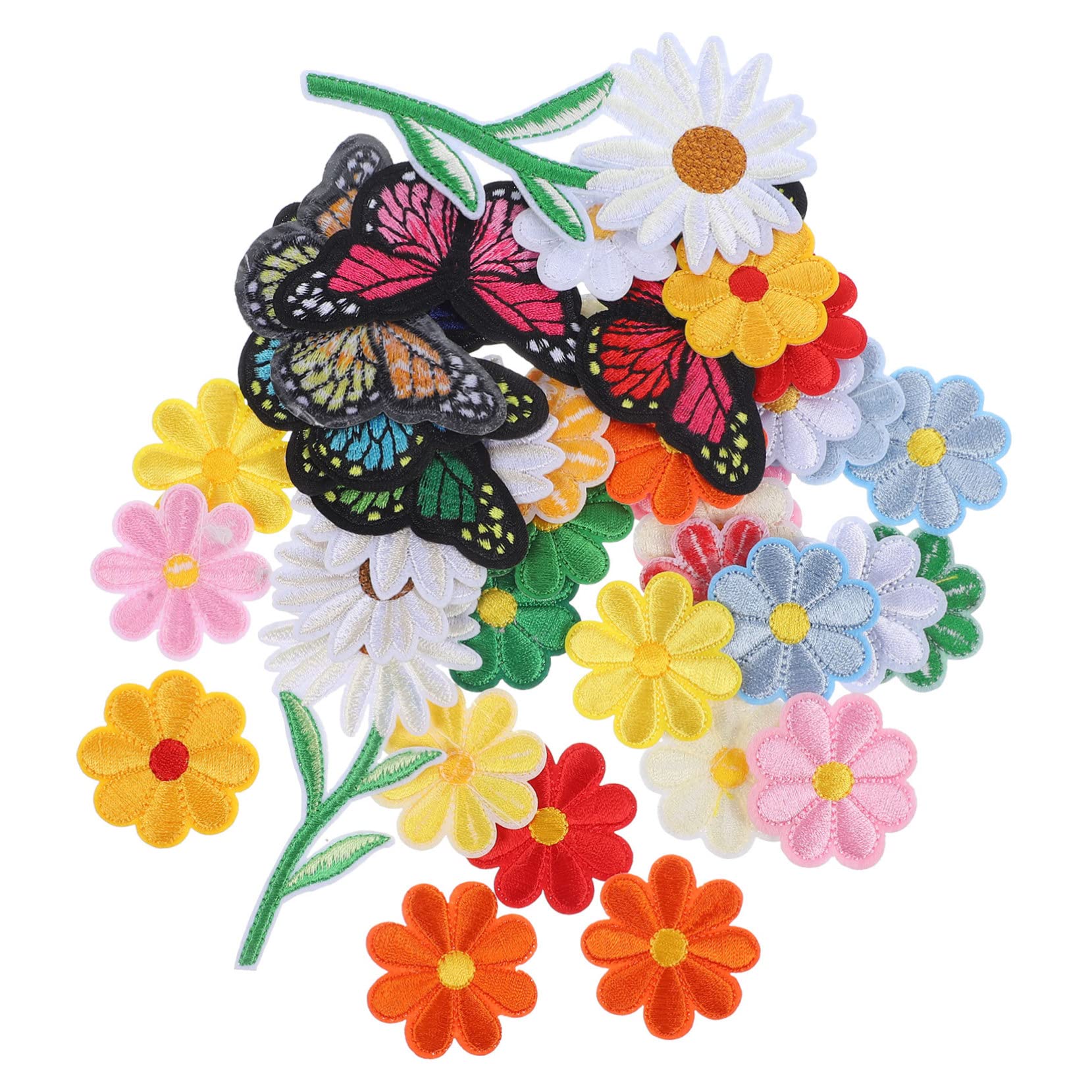 NUOBESTY 117stücke Teiliges Mit Floralen Schmetterlings-patches Bügel Und Nähapplikationen Reparatur Von Jeans Jacken Und Kleidung Dekorative Stickereien Für -projekte