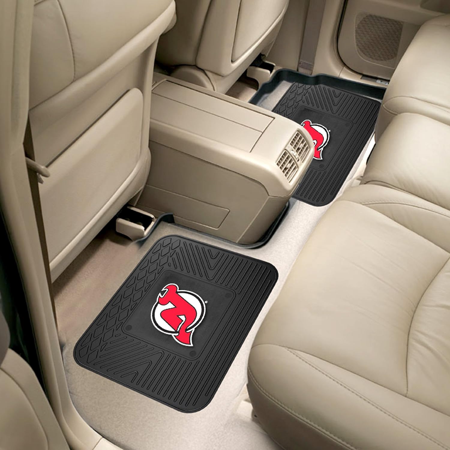 FANMATS NHL New Jersey Devils Vinyl 2-Pack Utility Mats , Black, 14"x17"