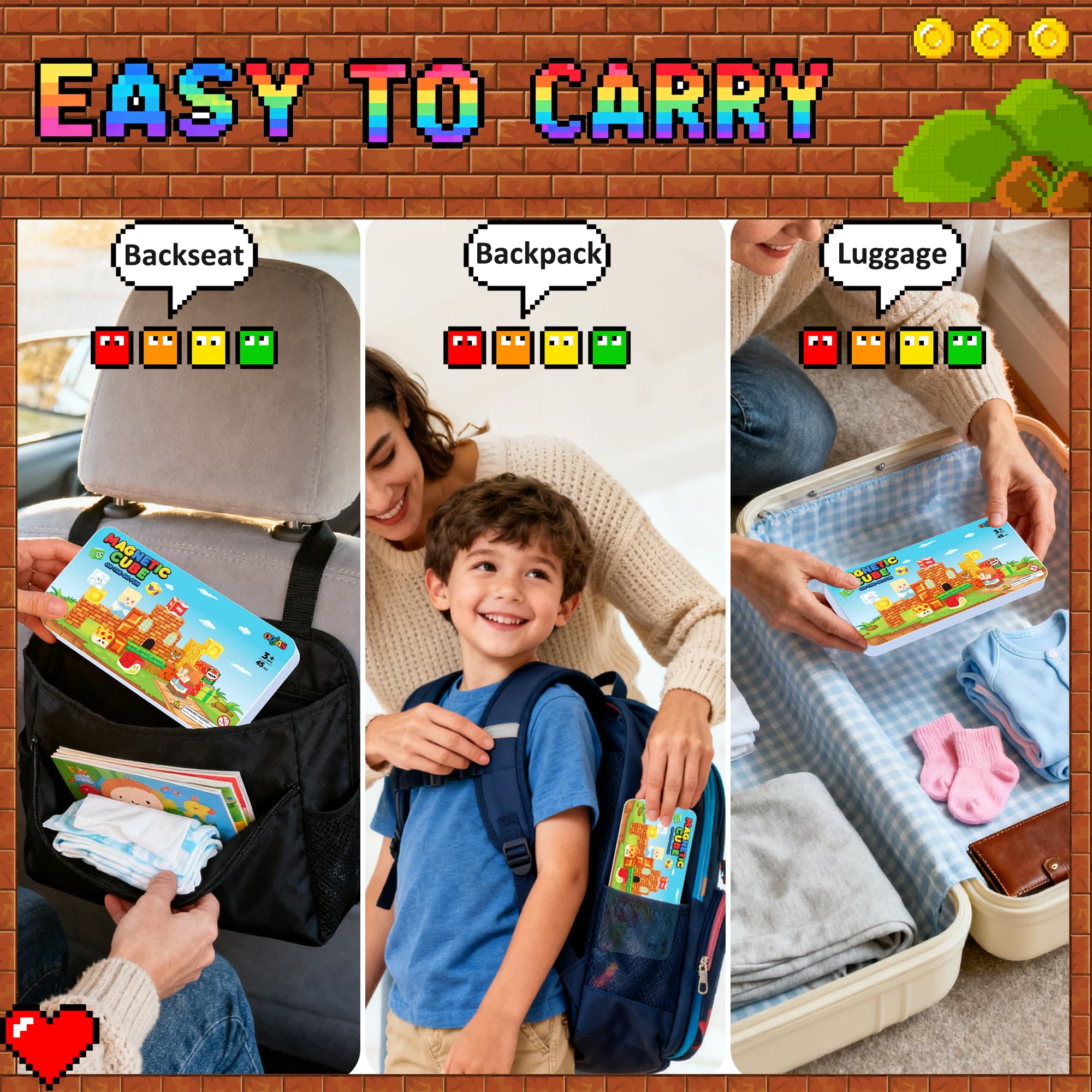 Mini Magnetic Building Blocks Travel Set including Case - Image 2