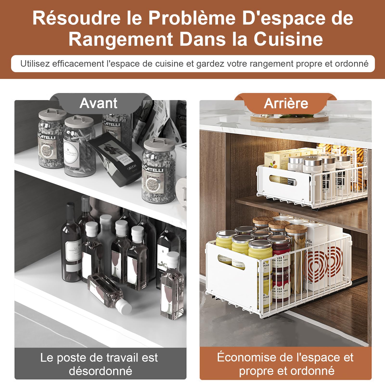 Organizzatore per armadio allungabile pieghevole (4 grandi)