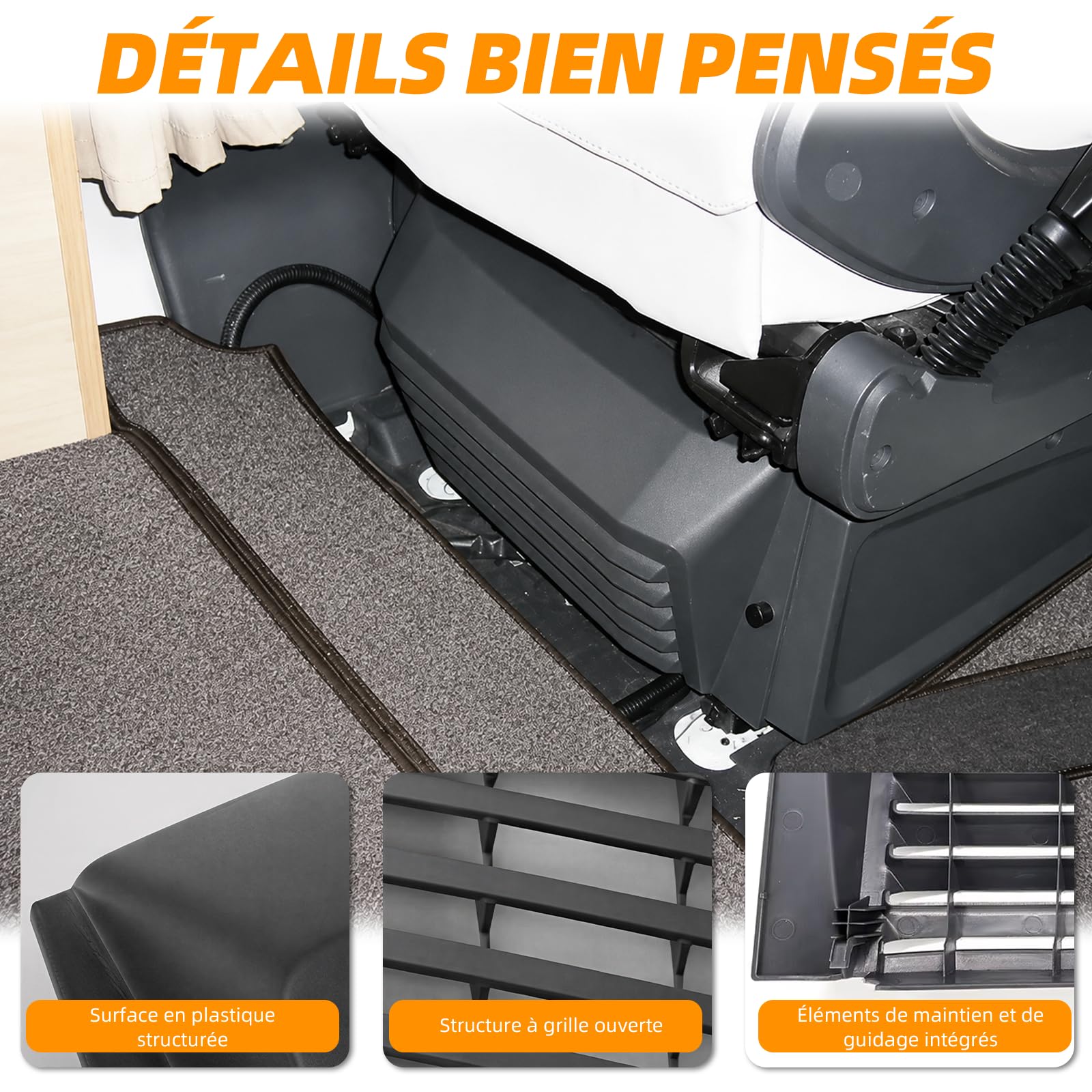 Couvre siege arrière gauche/droite pour Fiat Ducato 250, Peugeot Boxer, Citroën Jumper - OEM 60911739 (remplace 1617533080), plastique robuste (siège arrière)