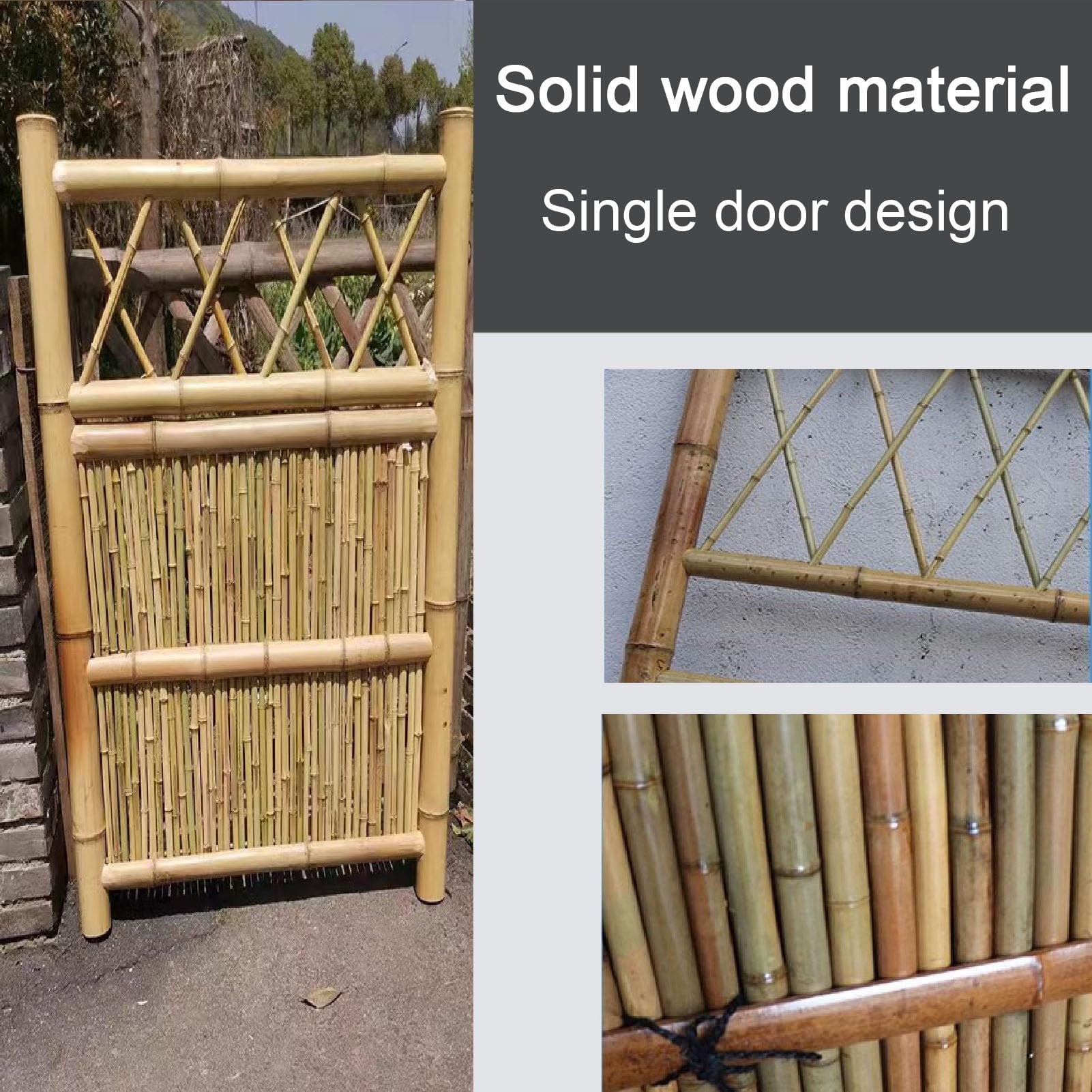 Portail de jardin en bois avec charnières métalliques, brise-vue pour extérieur, moustiquaire décorative pour couloir, cuisine, bar et entrée