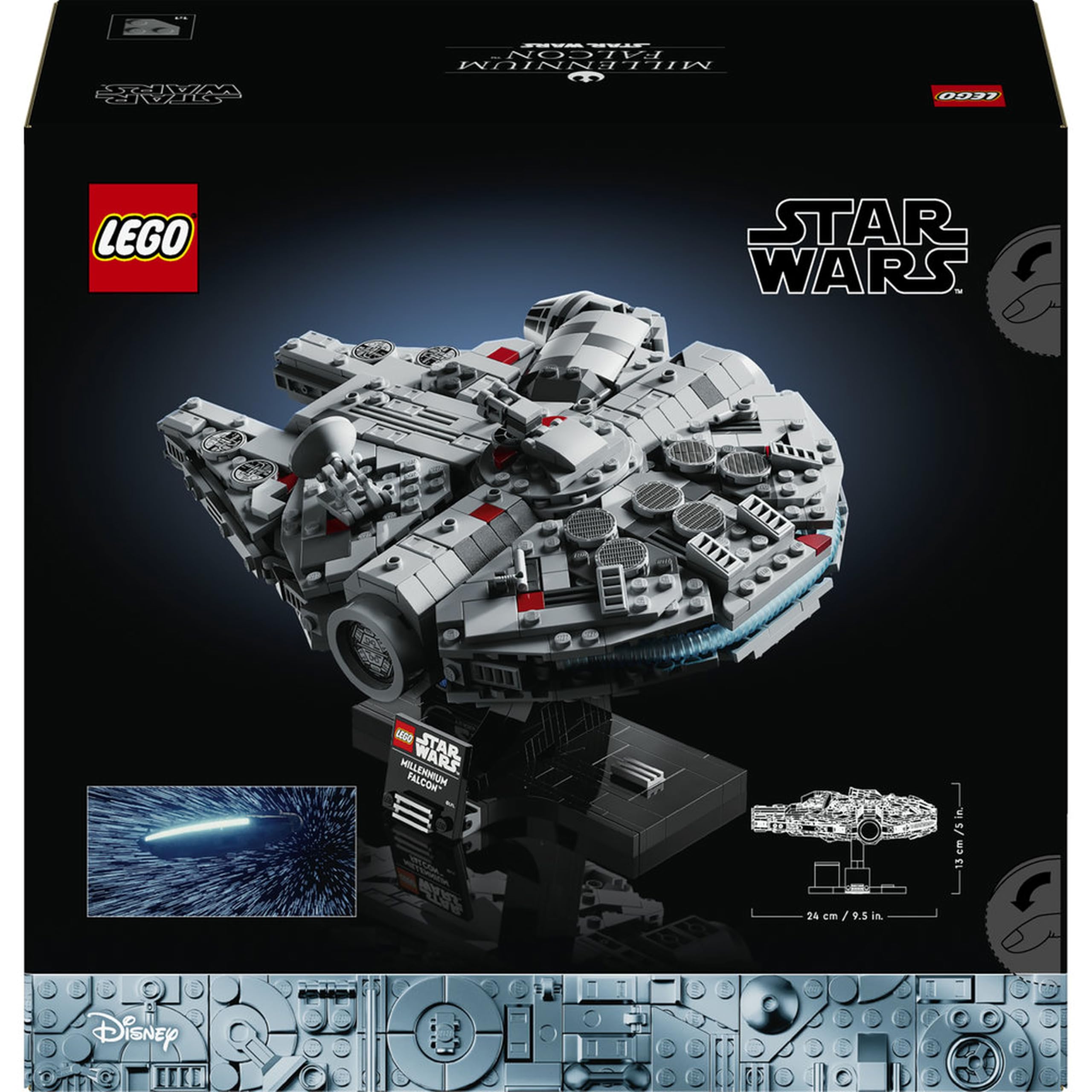 LEGO Star Wars Sokół Millennium 75375 | Model do ekspozycji, kolekcjonerski zestaw klocków dla dorosłych, prezent dla fana Star Wars, ozdoba na biurko, 921 elementów