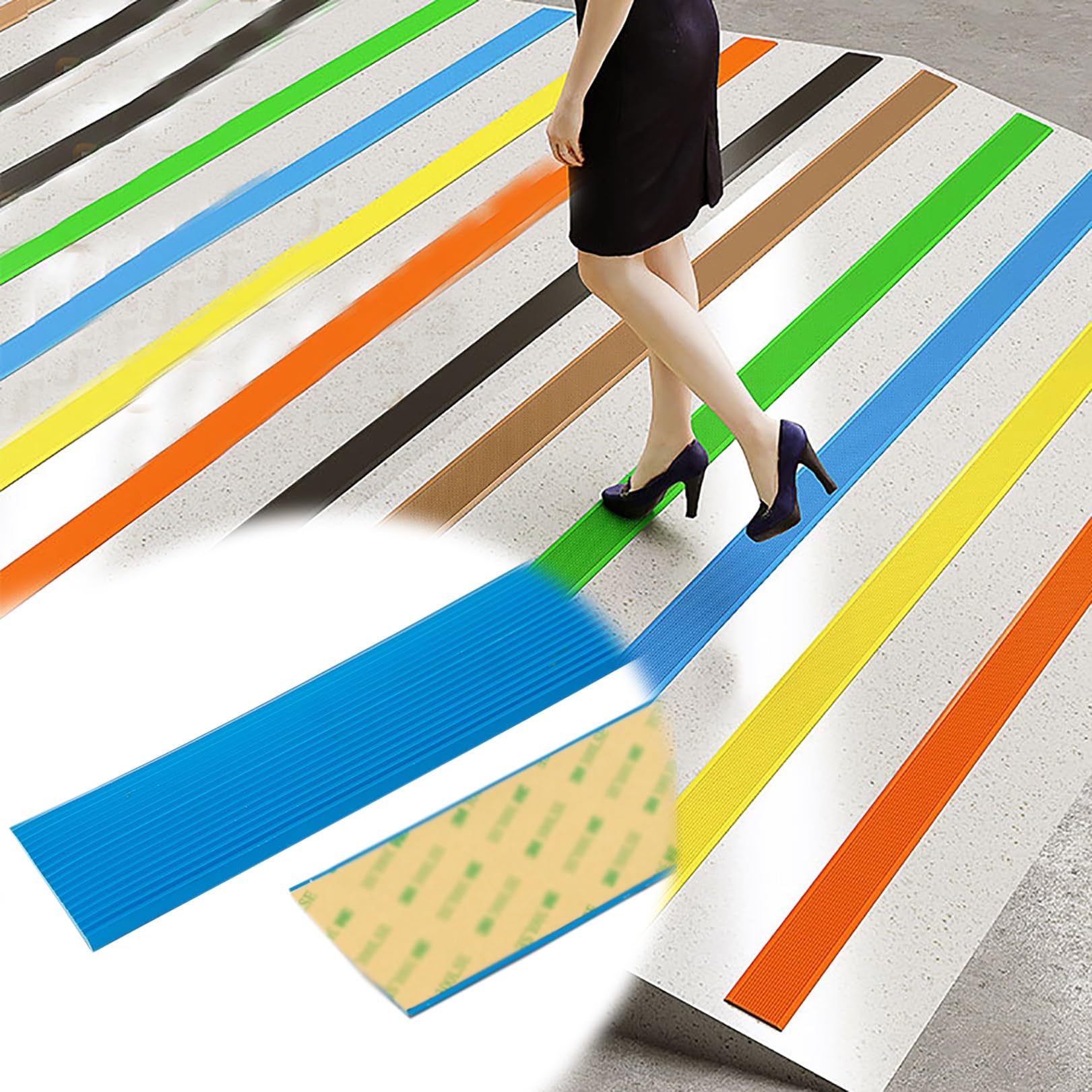 Cxvhsertwr Blue Stair Carpet Treads, Edge Trim Rubber Strips Stair Nose Molding(,L 6M)