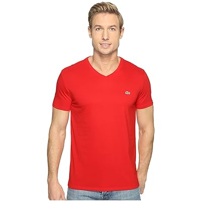 Lacoste Short Sleeve Pima Jersey V Neck T Shirt Men