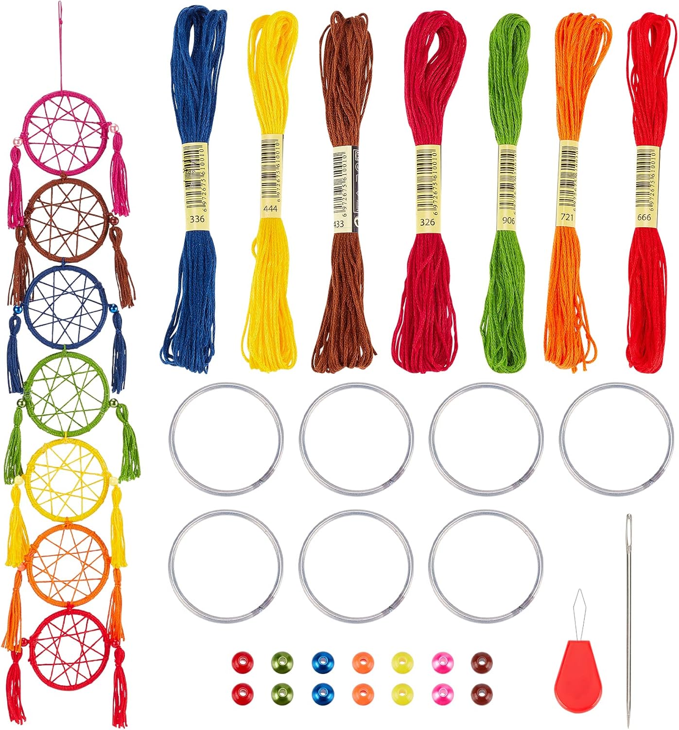 FREEBLOSS DIY Yarn Dream Catchers Kit Chakra Dream Catcher with Multi