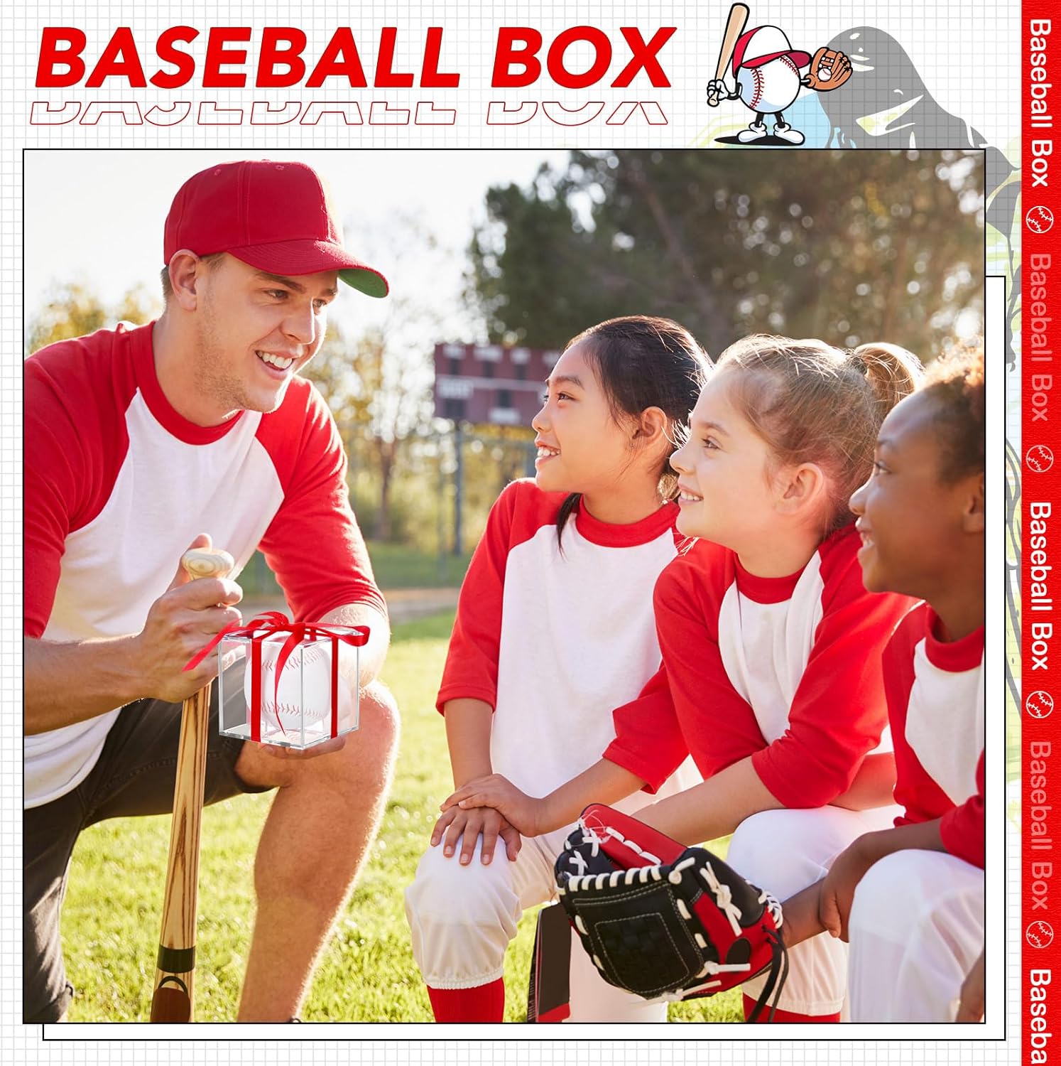Mudder 2 Pack Acrylic Baseball Holder Case UV Protected Display Stands Clear Baseball Cube Holders Memorabilia Autograph Box - Image 5