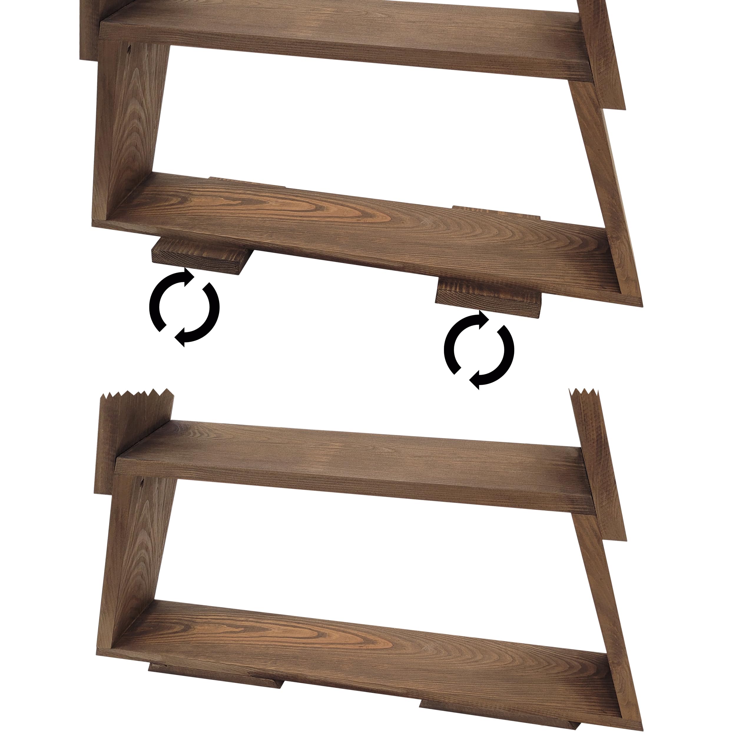 Weeco Árbol de Navidad de Madera XXL 110 x 67 cm Con 4 Estantes para Adornos - Decoración Hecha a Mano por Fuera y por Dentro - Figura Marrón Oscuro Wengué