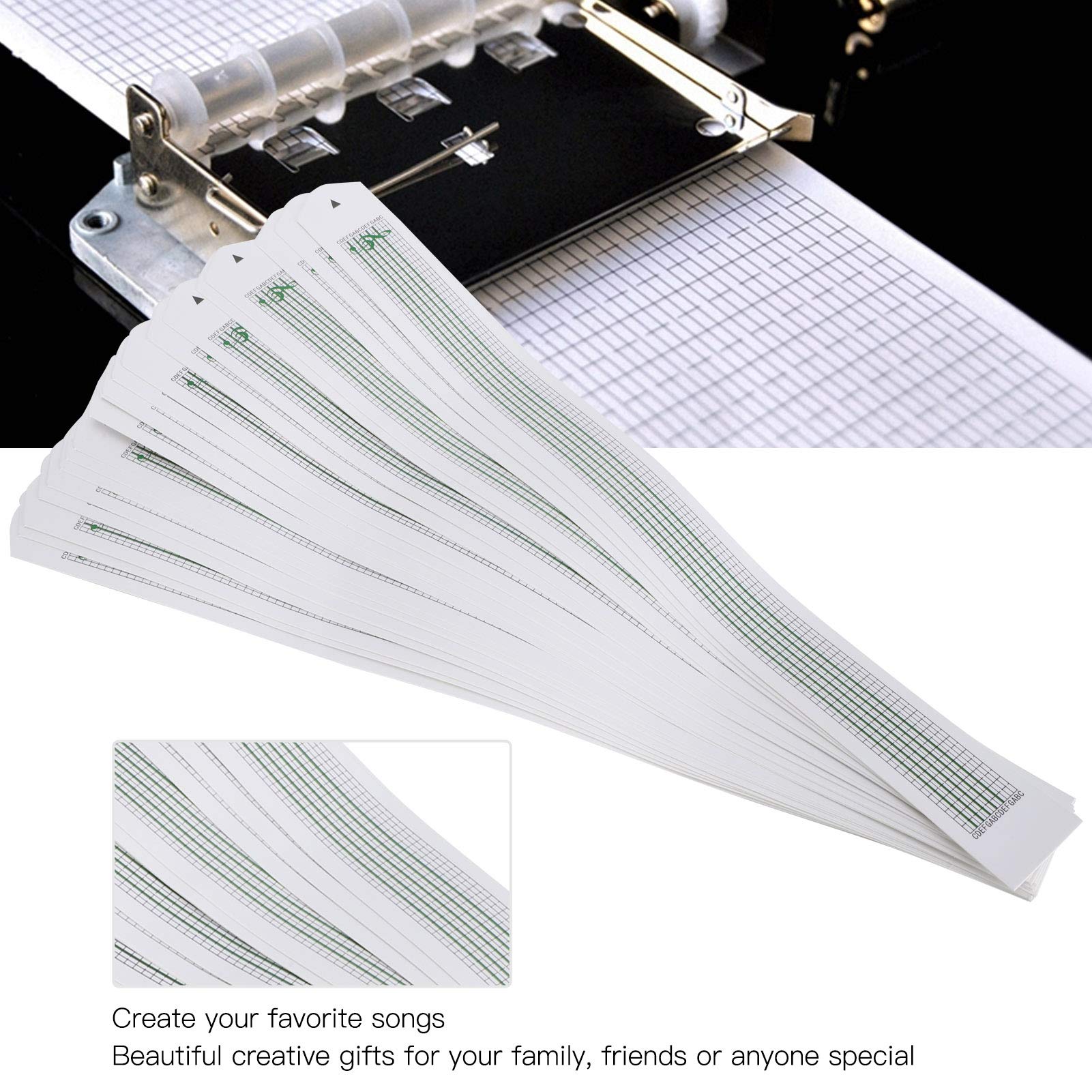 30 Fogli 15 Note Strisce Vuote di Carillon Fai da Te Spartiti Musicali a Manovella in Bianco Spartiti Perforati Nastro Musicale Amanti Del Mestiere Musicisti Regali