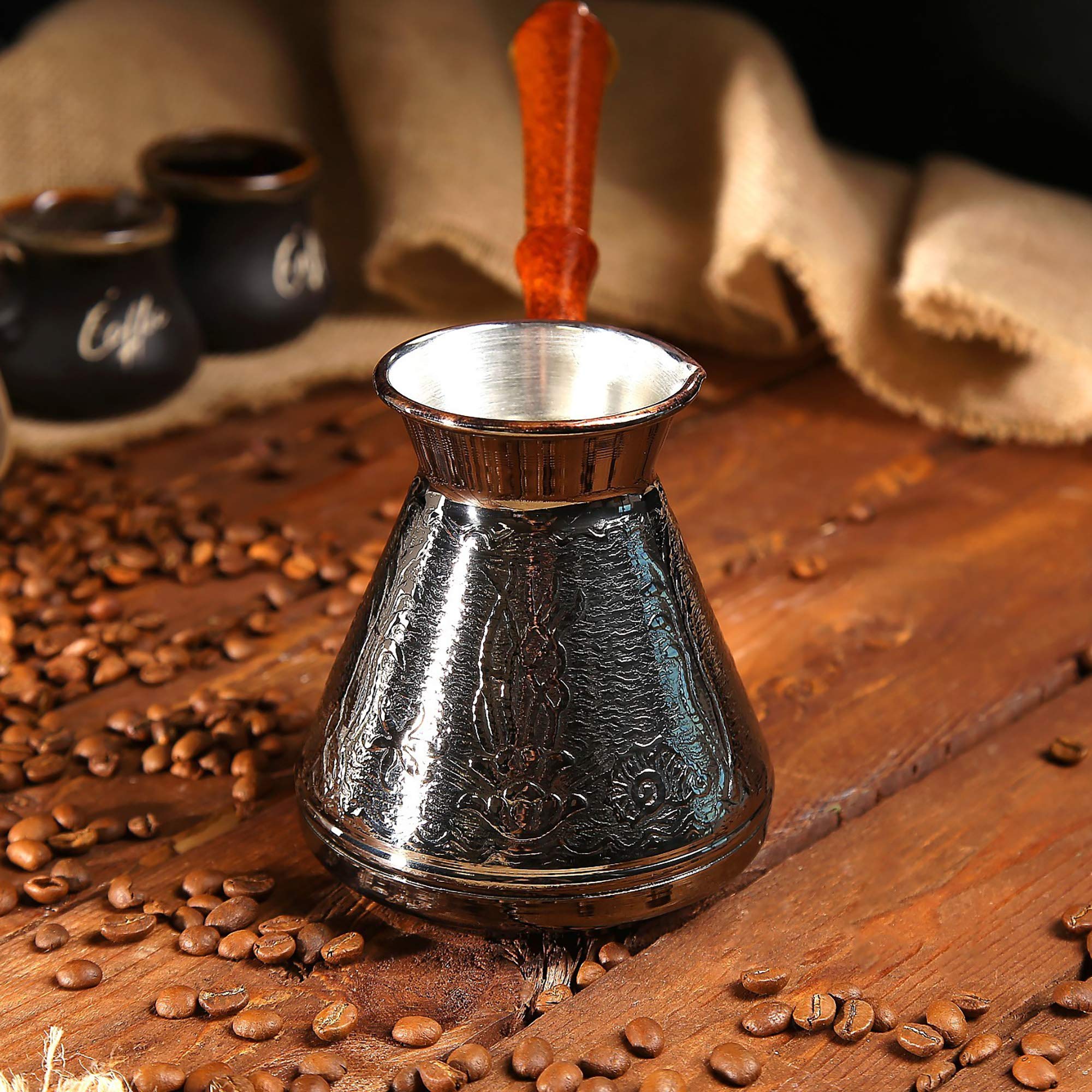 Turkish Handmade Copper Coffee Pot, Turkish Coffee Pot, Greek Coffee