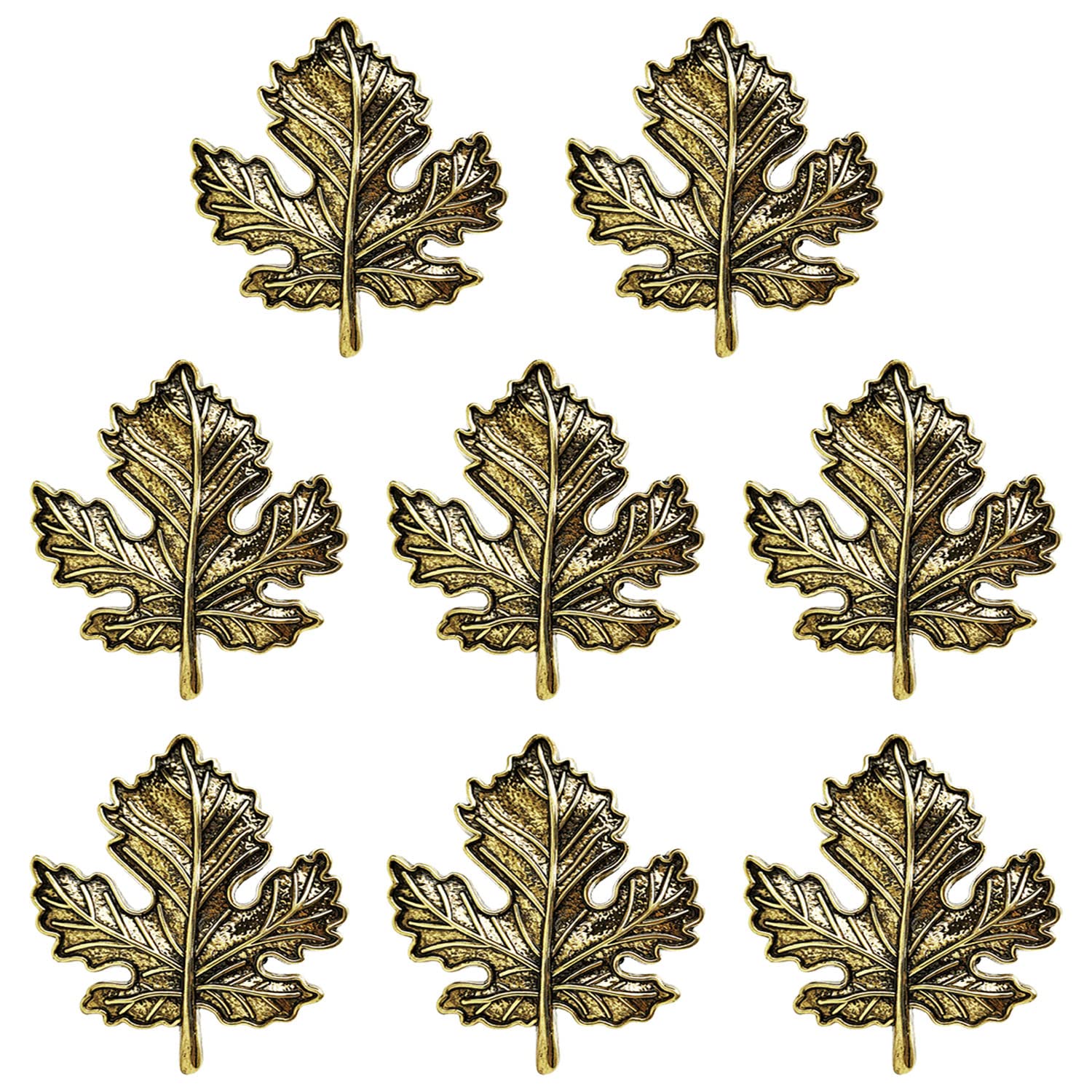 STMKMaple Leaf Napkin Rings, Fall Napkin Rings, Vintage Alloy Napkin Holder for Fall Thanksgiving Day Fall Theme Party Autumn Table Decoration (8)