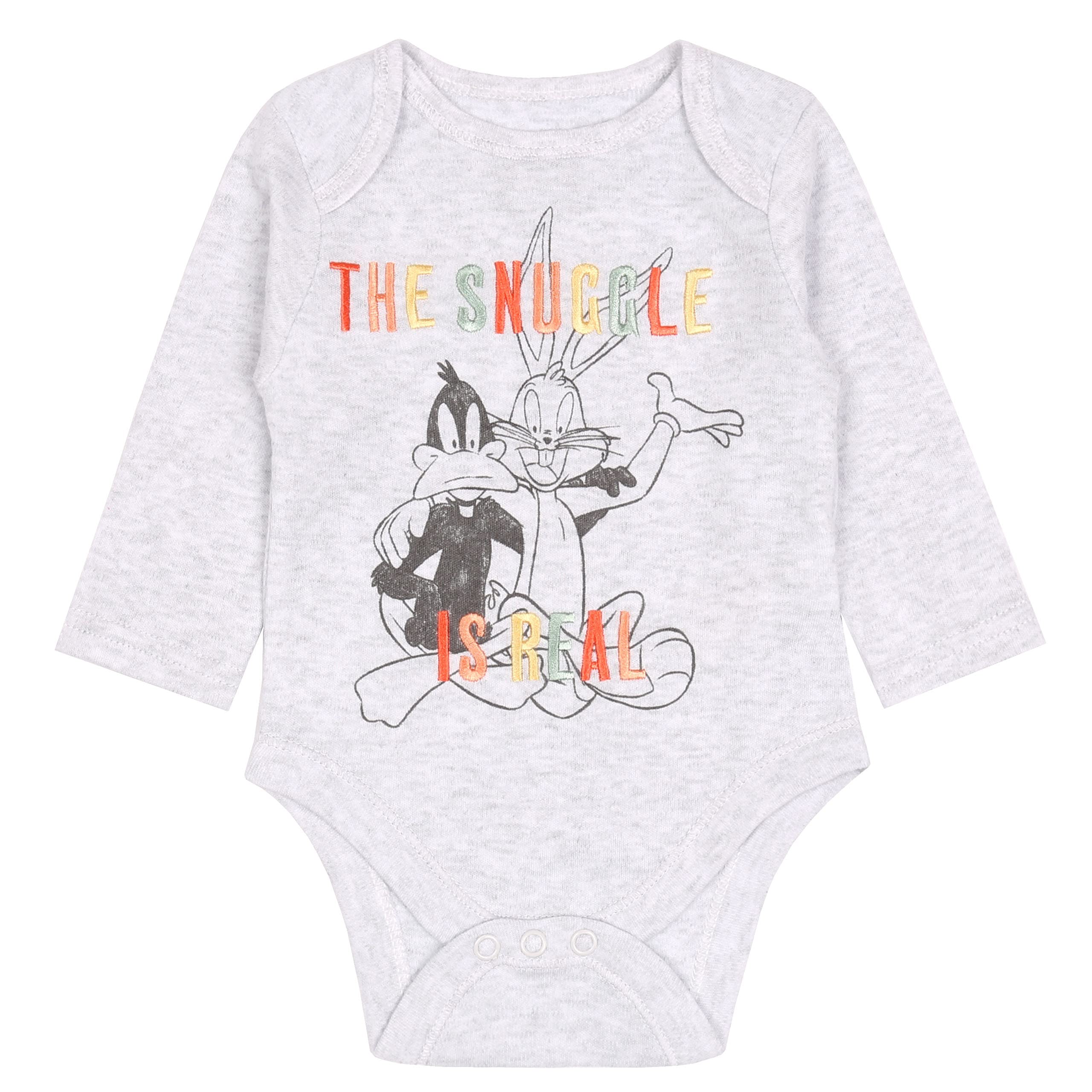 sarcia.eu Ensemble pyjama, bonnet et bavoir de couleurs grise et blanche Bugs Bunny DISNEY OEKO-TEX