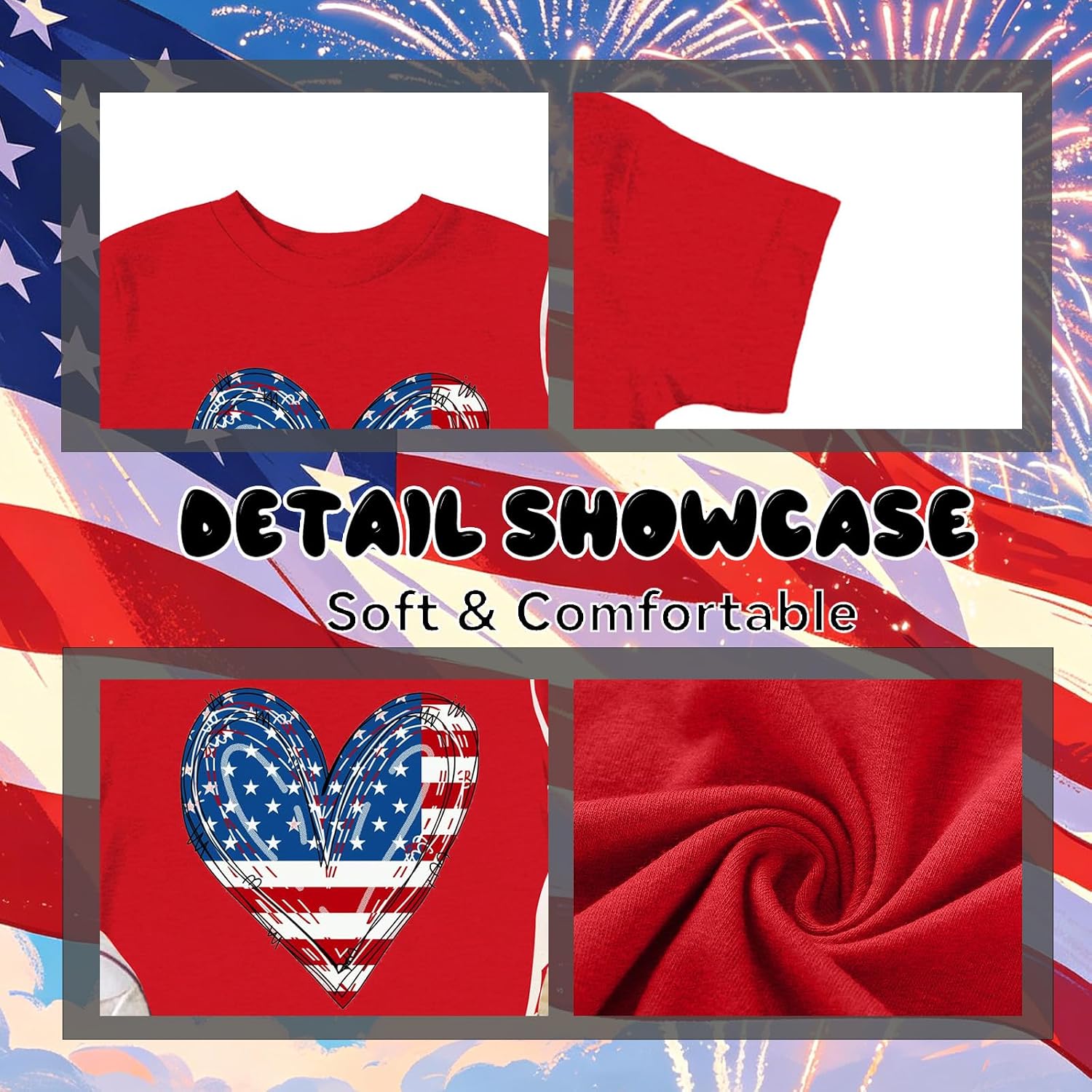 Toddler American Flag Tshirt Boys Girls 4th of July Outfits Tee USA Short Seleve