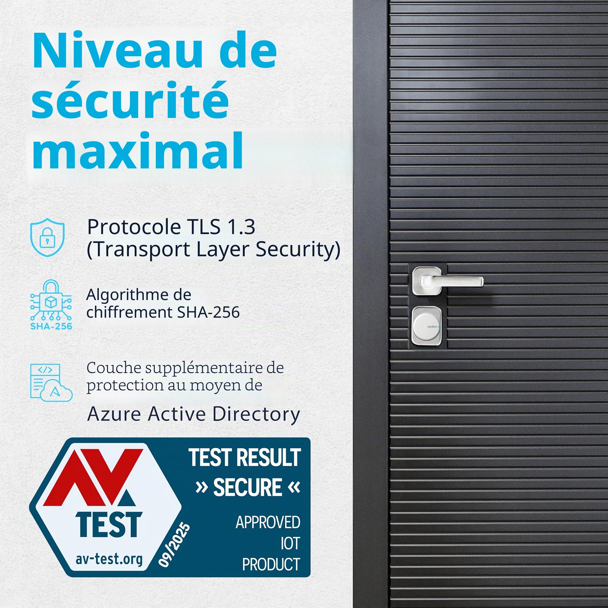 Tedee GO2 Alu Serrure Intelligente Connectée avec Bridge WiFi, Keypad PRO et Cylindre Gerda EXXO Smart | Sécurité Classe 6, Empreinte Digitale | Compatible Matter, Alexa, Google Home, Apple, Smart
