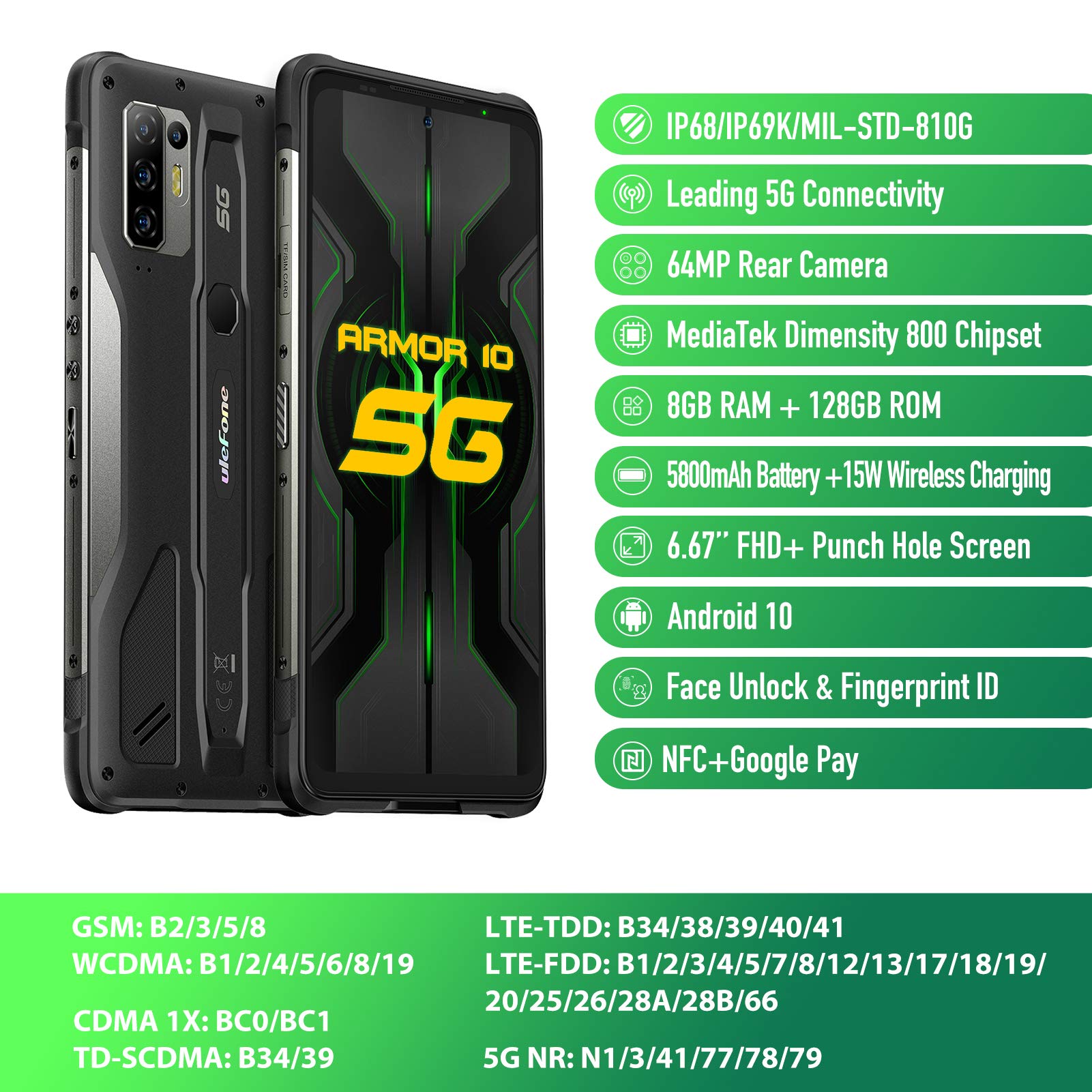 ANDROID - ulefone ARMOR 10 5G　128GB　SIMフリー Ulefone Armor 10 5G, The World's First 5G Rugged Phone