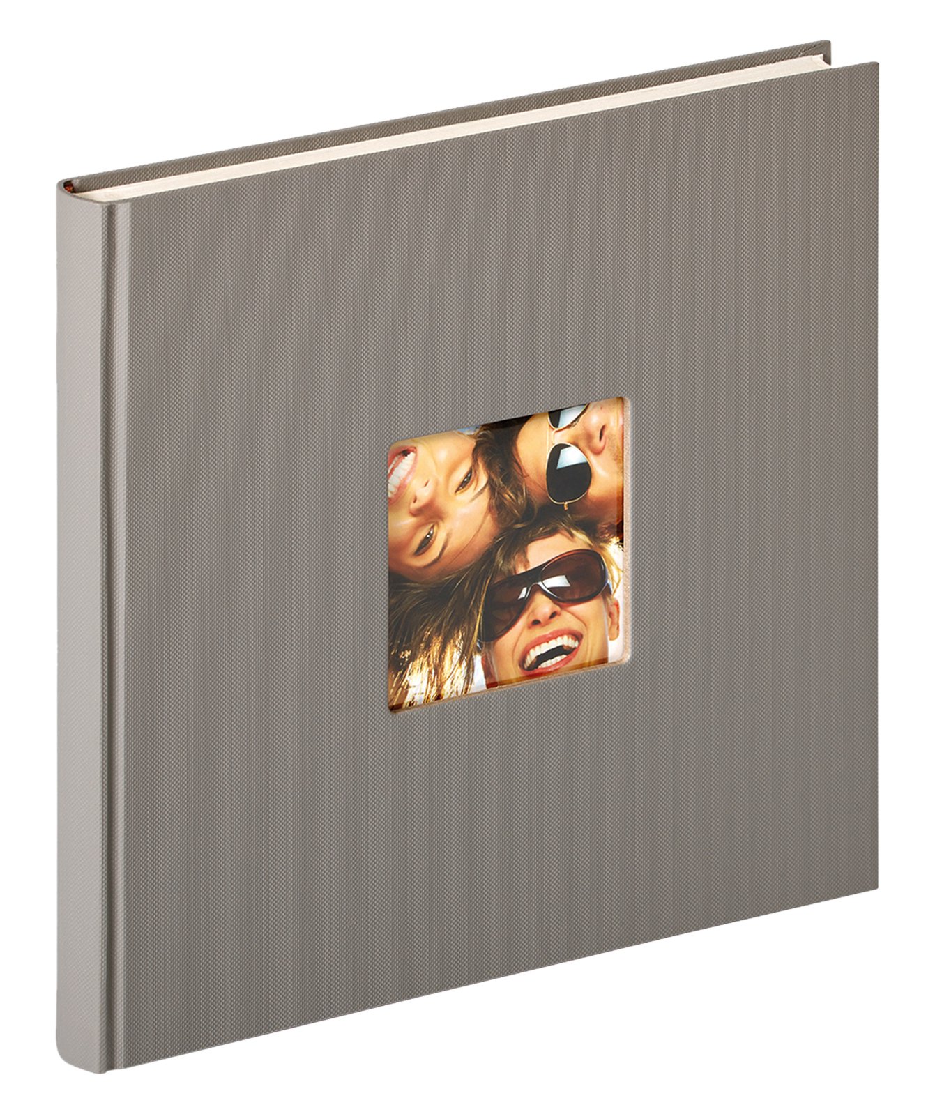 walther design Fotoalbum grau 26 x 25 cm mit Cover-Ausstanzung, Fun FA-205-X