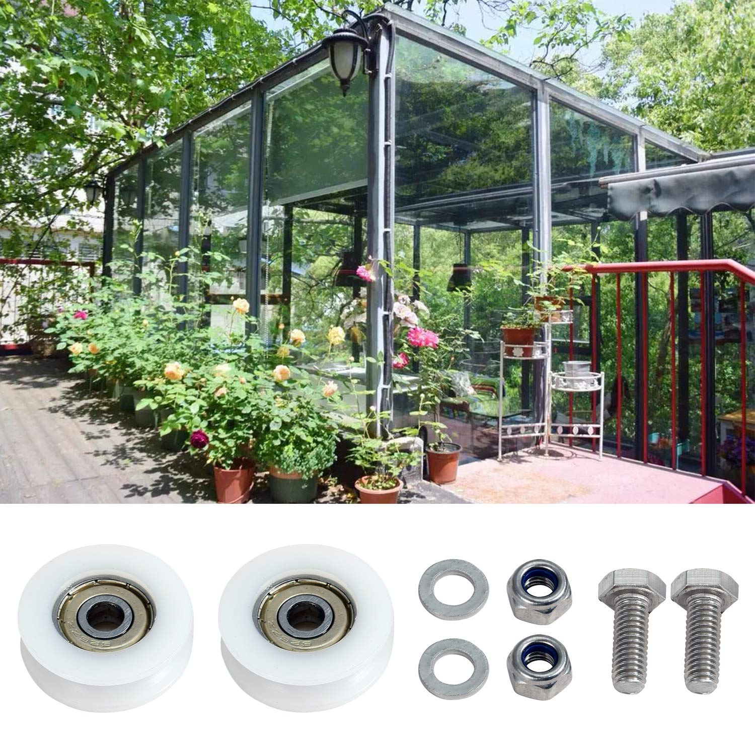 Buy Greenhouse Door Wheel Replacement Kits 30mm Door Rollers & Bolts