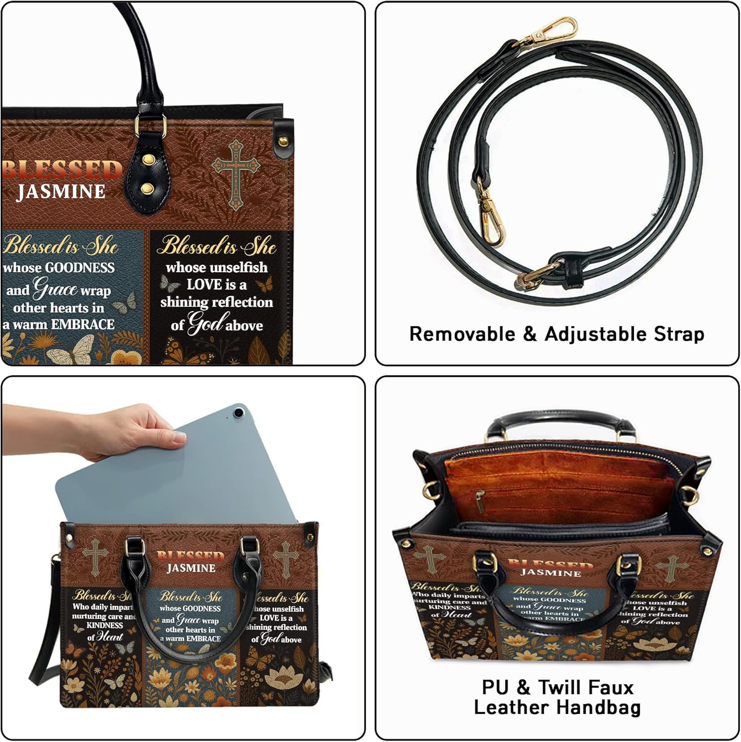 Personalized Christian Leather Handbags – Custom Name Christian Purse, Christmas Gifts For Women – Mother's Day Gift - Image 8