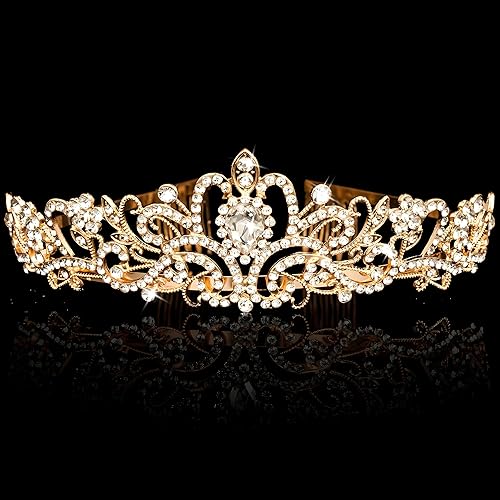 Miniatura 22 de Corona de princesa para mujer, tiaras de reina de cristal para niñas, accesorios para el cabello de novia, regalos para cumpleaños, boda